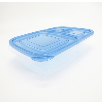 Custom Logo Plastic Bento Lunch Box 2 Compartment Disposable Meal Prep Food Container