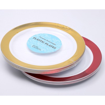 9 Inch High Quality Disposable Stainless Steel Plated Plastic Plates factory manufacturers supplier wholesale