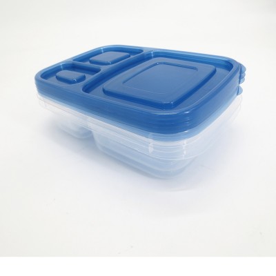 Plastic Food Storage Containers 3 Compartment Meal Prep Containers Bento Lunch Box