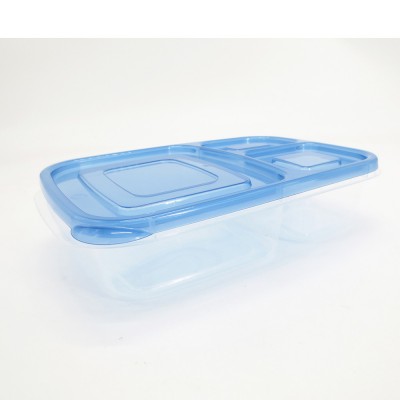 3 compartment plastic food storage container meal prep bento lunch box microwave safe