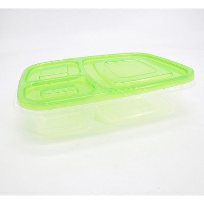 32oz 3 compartment take away microwave food packaging containers tiffin box lunch plastic food storage container set