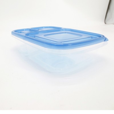 Wholesale Microwave Safe Plastic Custom Printed Disposable 3compartments Deli Containers With Flat Lids